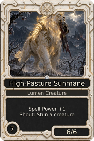 High-Pasture Sunmane, a Spark creature