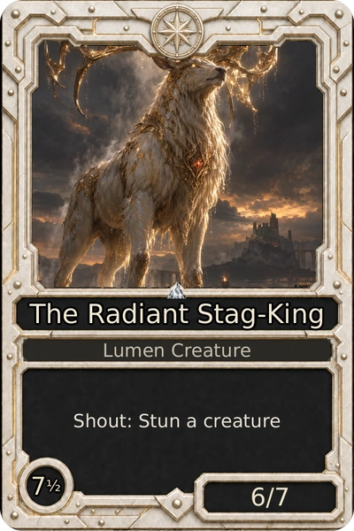 The Radiant Stag-King, a Spark creature